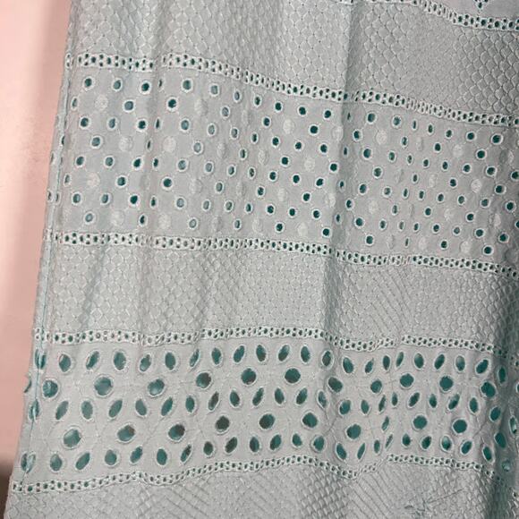 Alice + Olivia Russell Eyelet Pull-On Pants XL Powder Blue Wide Leg Chic - Picture 6 of 9